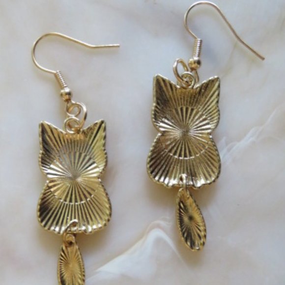 nwot Himalayan Siamese CAT Earrings Metal 5 cm (F24) - Picture 3 of 3